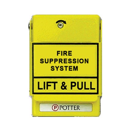 Potter Electric Signal 1000611 | RMS-1T SPST Pull Station - Yellow - FIRE SUPPRESSION SYSTEM