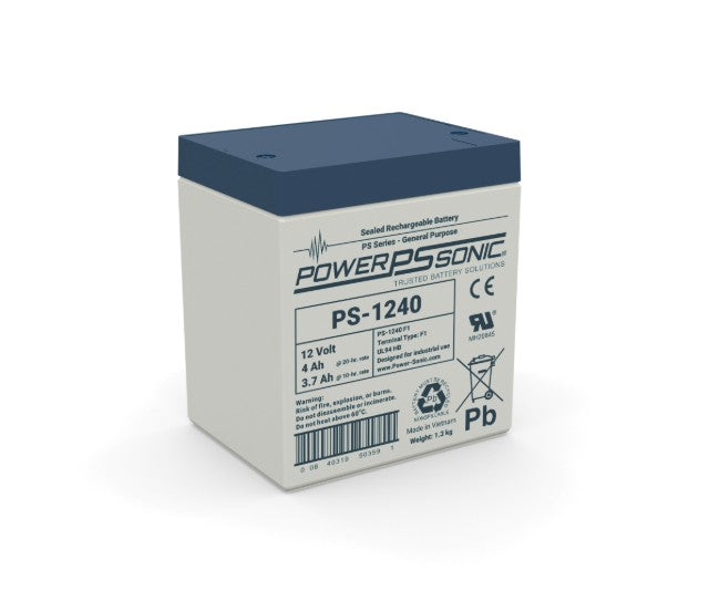 Powersonic 1200402602 | PS-1240F1 12V 4Ah SLA Battery (F1 Terminals)