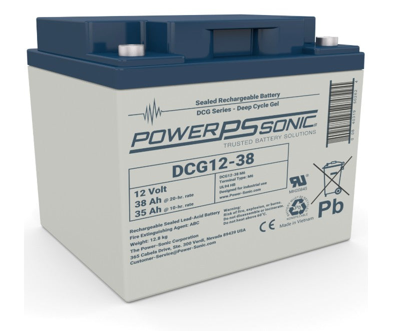 Powersonic 1203808405 | DCG12-38 12V 38Ah Gel Battery (B)