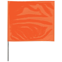 Presco Polymers 4524OG | Stake Flags, 4 In X 5 In, 24 In Height, PVC Film, Orange Glo