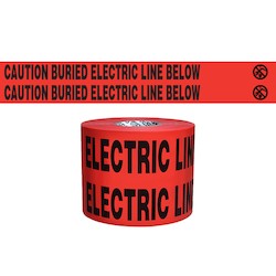 Presco Polymers B6104R6 | Red 4Mil 6"X1000’ Non Detectable Caution Buried Electric Line Below