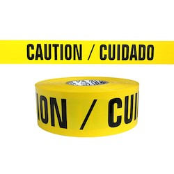 Presco Polymers SB3102Y13 | Yellow 2Mil 3"X1000’ Caution Cuidado (Sourced)