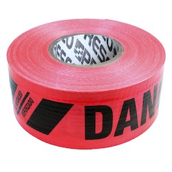 Presco Polymers SBR35XR174 | Red 7Mil 3"X500’ Danger/Peligro Reinforced Tape