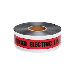 Presco Polymers SD3105R6 | Red 5Mil 3"X1000’ Detectable Caution Buried Electric Line Below