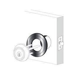 Pro-Lok EAP-110-C | Door Adapter Plate, 1-1/2" Hole Diameter, 2-3/4" Outside Diameter, Steel, Chrome Plated, With 2 Part, For Mortise Deadbolt and Rim Cylinder