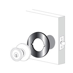 Pro-Lok EAP-120-C | Door Adapter Plate, 2-1/8" Hole Diameter, 3-1/2" Outside Diameter, Steel, Chrome Plated, With 2 Part, For Mortise Deadbolt and Rim Cylinder