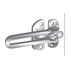 Pro-Lok EDL-100-C | Door Guard, Swing Bar, 2-1/2" x 4", Heavy Duty Steel, Chrome Plated, With Installation Hardware