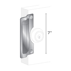 Pro-Lok ELP-210-C | Door Latch Protector, 7" Length x 3" Center Rose, Steel, Chrome Plated, For Right/Left Handed Out-Opening Door