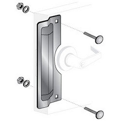 Pro-Lok ELP-220-AL | Door Latch Protector, 11" Length x 3" Center Rose, Steel, Aluminum, For Right/Left Handed Out-Opening Door