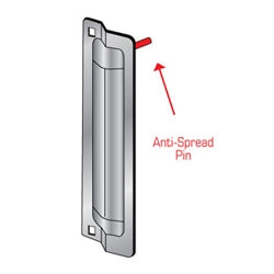 Pro-Lok ELP-250-1-C | Door Latch Protector, 11" Length x 3" Width, Steel, Chrome Plated, With 1 Pin, For Out-Opening Door