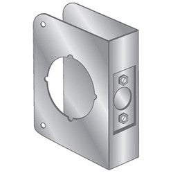Pro-Lok EWP-120-S | Door Mount Wrap Plate, 4-1/2" Width x 4" Height, 1-3/8" Thickness Door, 2-1/8" Bore Diameter, 2-3/8" Backset, Stainless Steel