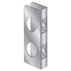 Pro-Lok EWP-225-S | Door Mount Wrap Plate, 9" Width x 4-1/4" Height, 1-3/4" Thickness Door, 3-5/8" Hole Distance, 2-1/8" Top/Bottom Bore Diameter, 2-3/4" Backset, Stainless Steel