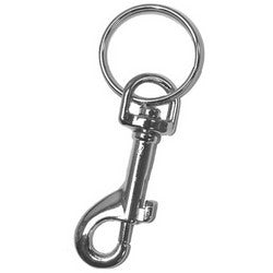 Pro-Lok K262 | Key Snap Clip, Small, Chrome Plated Tag, 360 Degree Rotating Swivel, 1 per Card