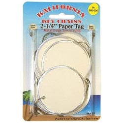 Pro-Lok K853 | Paper Tag Key Chain, 2.25" Diameter, With Split Key Ring, 15 each per Card