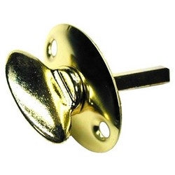 Progressive Hardware Co Inc 76/26 | Door Lock Plate and Turn, Oval Thumbturn, 1-3/4" Width x 1-1/8" Height, 3/16" Square, Solid Brass, Polished Chrome