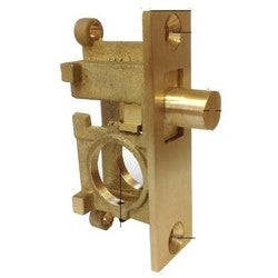 Progressive Hardware Co Inc IT-20RD | Door Lock, 15/16" Backset, Bronze, Without Cylinder, For Herculite Style Glass Door with Bottom Support Rail, Round Bolt