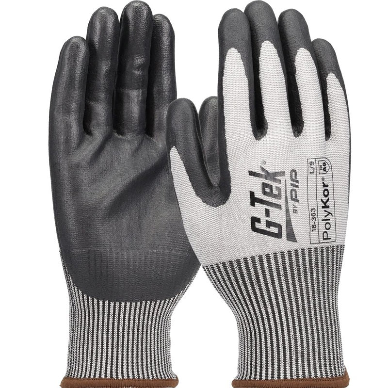 Protective Industrial Products 16-363/L | G-Tek PolyKor Gloves, 13 Gauge Shell, Black Coating, Size Large