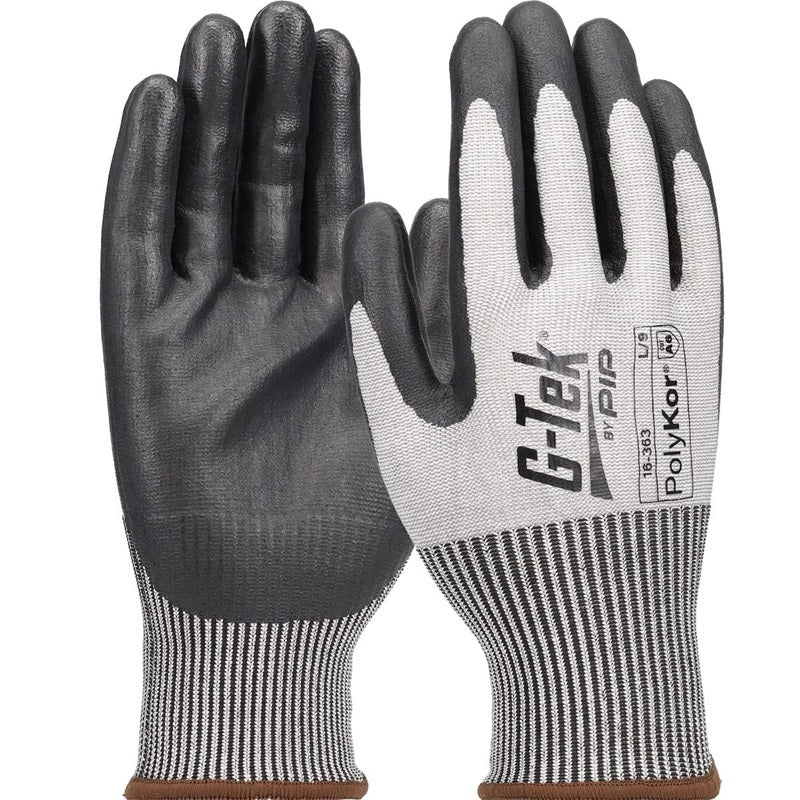 Protective Industrial Products 16-363/XS | G-Tek PolyKor Gloves, 13 Gauge Shell, Black Coating, Size X-Small
