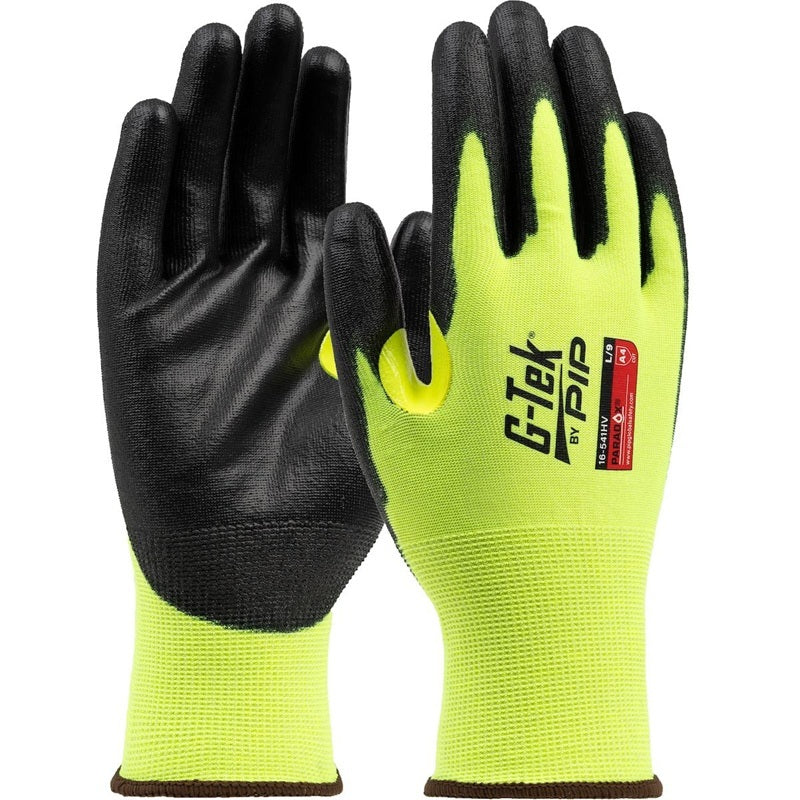 Protective Industrial Products 16-541HV/XXL | G-Tek PolyKor Gloves, 21 Gauge, HPPE Steel Fiber, Cut Level A4, Hi-Vis Yellow, Size 2X-Large