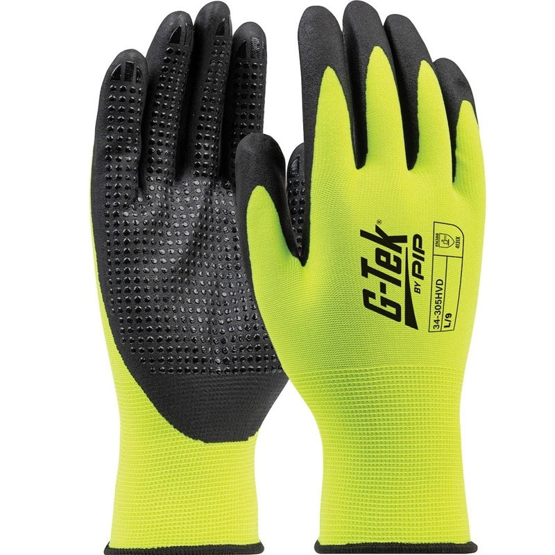 Protective Industrial Products 34-305HVD/XS | G-Tek Gloves, 15 Gauge, Hi-Vis Yellow, Size X-Small