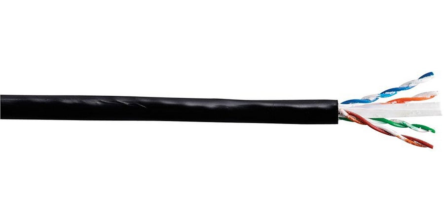 Prysmian Group 7136100 | 23 AWG 4-Pair Category 6 Outdoor Cable, Black Jacket