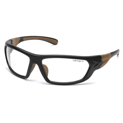 Pyramex Safety Products CHB210DT | Carhartt Carbondale Safety Glasses Black/Brown Frame, Clear Anti-Fog Lens