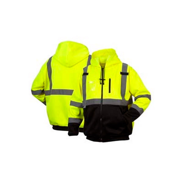 Pyramex Safety Products RSZH33103XL | RSZH33 Class 3 Premium Zipper Sweatshirt Lime, 3X-Large