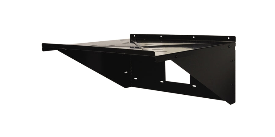 Quam Nichols Company AS18X16 | Equipment Shelf, Black, Steel, Wall Mount, Height 8-3/8 in.