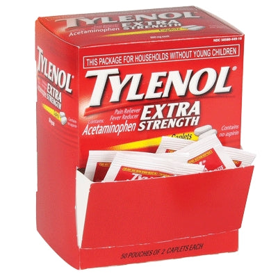 RJ General Corporation 3044910 | Extra-Strength Tylenol Caplets, Industrial Pack, 100 Caplets