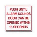 Rutherford Controls Internatio BC2M | Sign Rectangular Mylar Englishemergency Exit Unlocked By Fire Alarm Clear