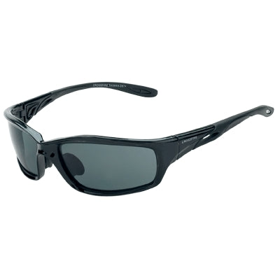 Radians 241 | Crossfire Infinity Safety Glasses Black Frame, Smoke Hardcoat Lens