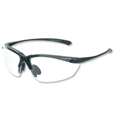 Radians 924 | Crossfire Sniper Safety Glasses, Black Frame, Clear Hardcoat Lens
