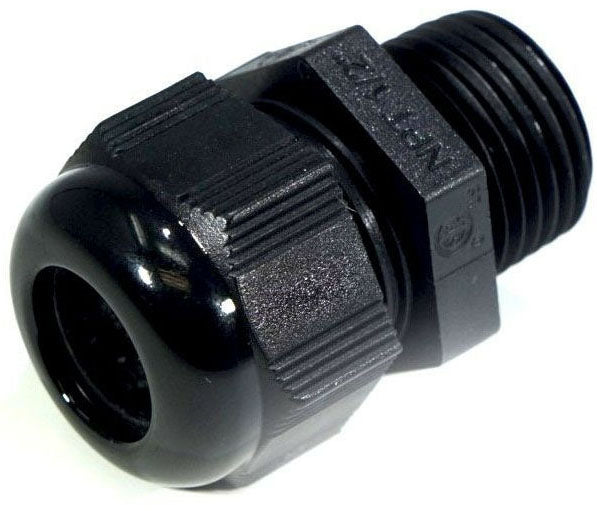Remke Industries RD11AR-BK | Dome Cap Cable Gland, Black, PG11 Hub, Up to 0.28 in. Cable OD, Straight, IP68, NEMA 6, CSA, UL, VDE