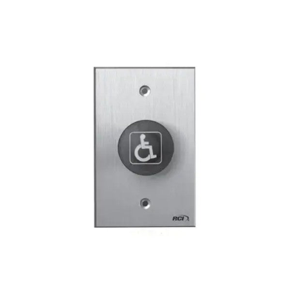 Rutherford Controls 916-BH-MA X 28 | Tamper-Resistant Handicap Pushbutton, Maintained, Brushed Anodized Aluminum
