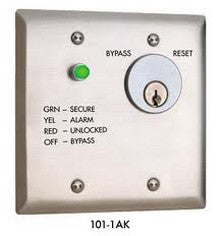 Security Door Controls 101-1AK Single Station Annunciator With Tricolor LED and Audible Alarm (Built in key switch)