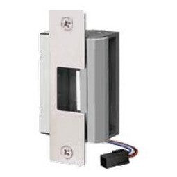 Security Door Controls 55-AU Electric strike body, 12/24VDC, A Faceplates Non Handed, Dull Stainless Steel Finish