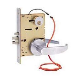 Security Door Controls Z7852LQ Electric Pro™ Electrified Mortise Lockset, Locked Outside Only, Failsecure, 12/24VDC, Left Hand, Dull Chrome (standard)