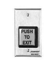 Securitron Magnalock Corp PB2E | Door Pushbutton, 1-Gang, Momentary, Spdt, 5A, 2" Square, Stainless Steel Plate, Green/Red/Handicap