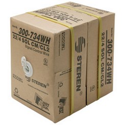 Steren 300-734WH | 1000' 22-Gauge 4-Conductor Solid Copper Wire