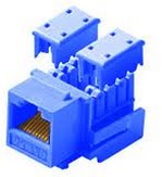 Steren 310-120BL CAT5e RJ45 Keystone Jack Insert Blue 110 Style Modular Ethernet Connector Network 8P8C 8 Wire Twisted Pair QuickPort Telephone Wall Plate Snap-In Insert Data Telecom