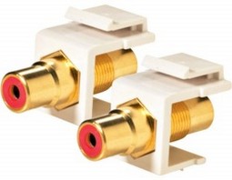 Steren 310-461WH | White Rca -KEYSTN Insert Red Band