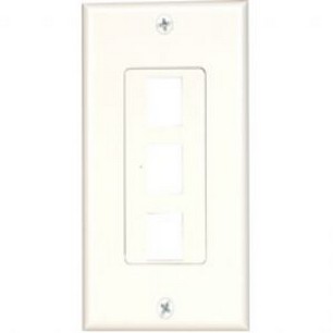 Steren 310-853WH Decorator Style Keystone Inserts - White - 3 Port