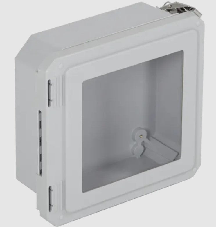 Safety Technology EF080804-W | EnviroArmour Fiberglass Enclosure, 8.74" H X 8.74" W X 4.06" D, Clear Window, Non-Returnable