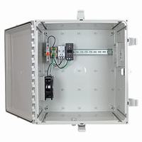 Safety Technology EP201608-O5 | Polycarbonate Enclosure with NEMA 3R Filter Fan with Filter Vent and Power Distribution Strip 20" H x 16" W x 9" D - Solid Door