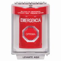 Safety Technology Intl. SS2032EM-ES | Sti Red Indoor/Outdoor Flush Key-To-Reset (Illuminated) Stopper Station With Emergency Label Spanish
