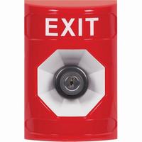Safety Technology SS2003XT-EN | Red No Cover Key-to-Activate Stopper Station with EXIT Label English