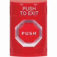 Safety Technology SS2008PX-EN | Red No Cover Pneumatic (Illuminated) Stopper Station with PUSH TO EXIT Label English