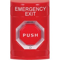 Safety Technology SS2009EX-EN | Red No Cover Turn-to-Reset (Illuminated) Stopper Station with EMERGENCY EXIT Label English