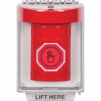 Safety Technology SS2047NT-EN | Red Indoor/Outdoor Flush with Horn Weather Resistant Momentary (Illuminated) with Red Lens Stopper Station with No Text Label English