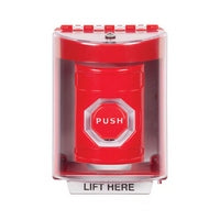 Safety Technology SS2078NT-EN | Red Indoor/Outdoor Surface Pneumatic (Illuminated) Stopper Station with No Text Label English